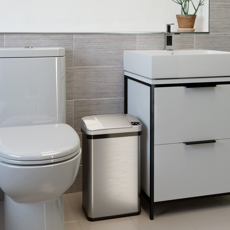 iTouchless 4 Gallon Sensor Trash Can with AbsorbX Odor Filter and Air Freshener, Stainless Steel 15 Liter Waste Bin for Bathroom and Bedroom - Image 5